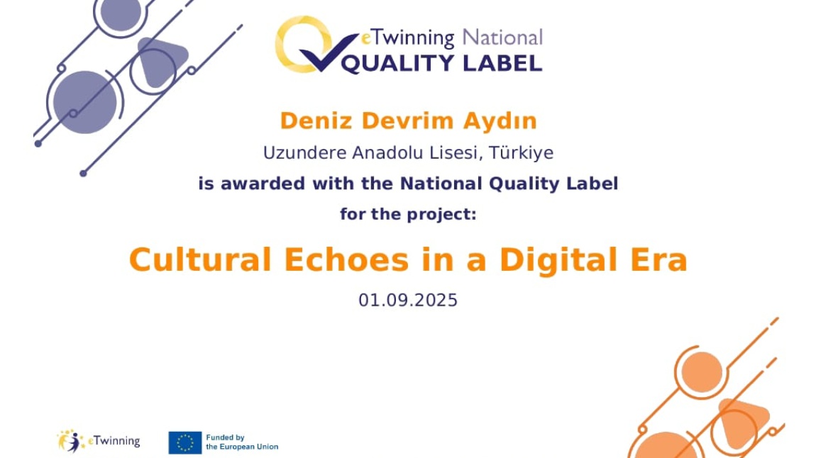 eTwinning Projemiz Kalite Etiketi Ödülü Kazandı